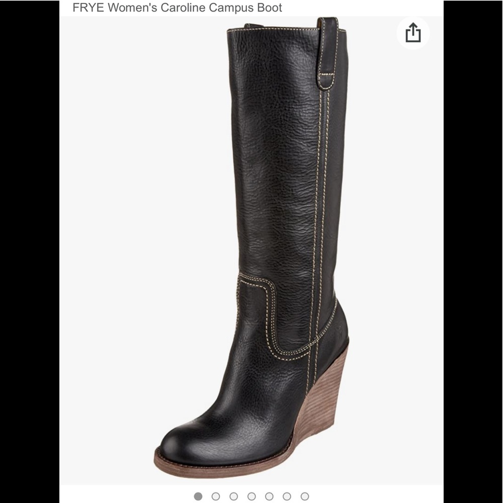 Frye Caroline campus wedge leather boots size 11